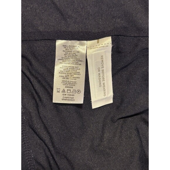 Loft Wrap Dress Women’s Size 14 Navy Blue White Polka Dots Stretch - Picture 6 of 6